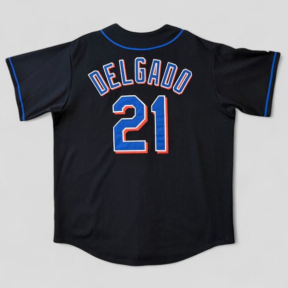 Vintage Carlos Delgado New York Mets #21 Stitched Black MLB Jersey Size XL - Picture 3 of 9